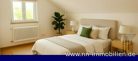 Schlafbereich - möbliert durch KI Schlafbereich - möbliert durch KI